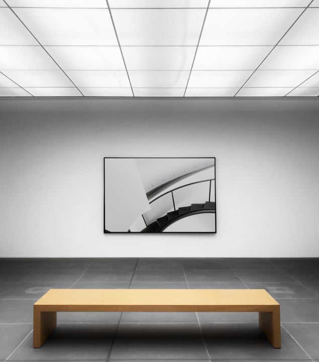 Picture of a gallery with a bench
